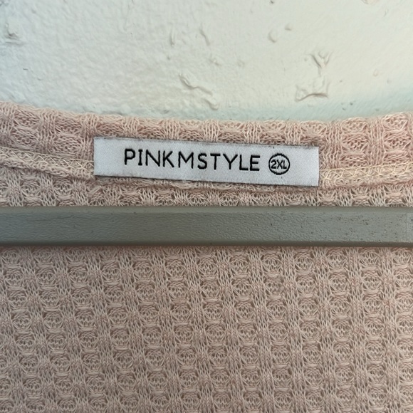 ‼️Pinkmstyle waffle blouse - Picture 3 of 3